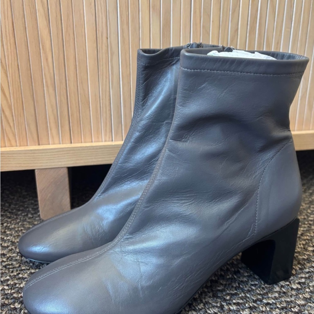 BY FAR Gray Ankle Boots